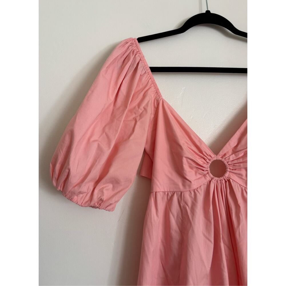 Pink Abercrombie O-Ring Puff Sleeve Midi Dress S - Picture 3 of 11